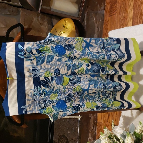 Nwt Eliza J dress blue white lemon green - Picture 10 of 15